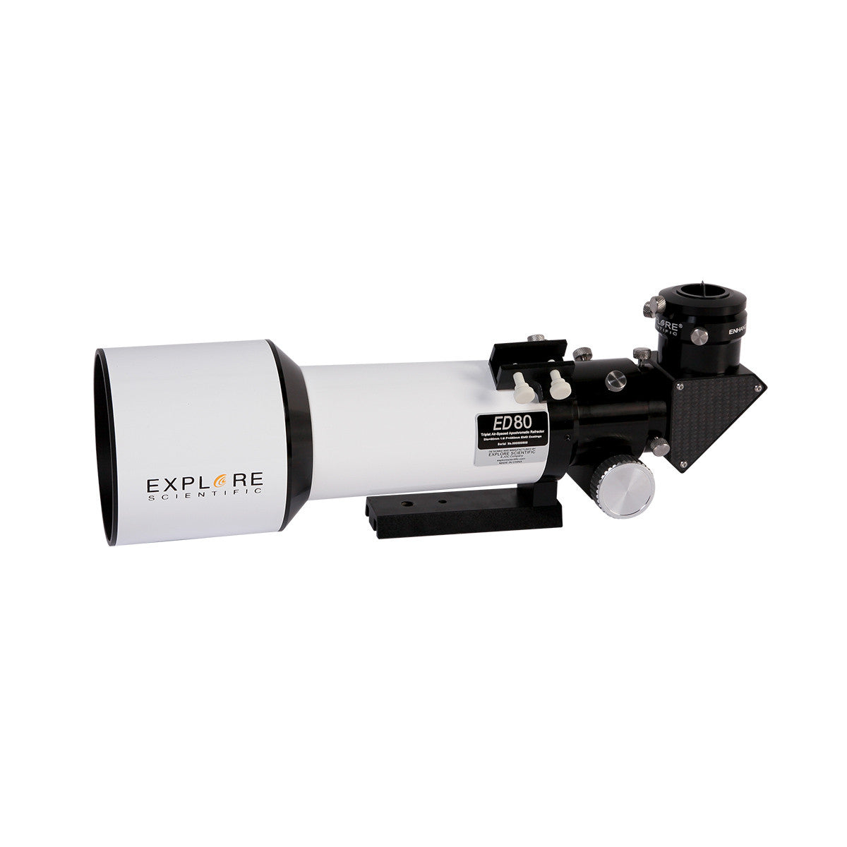 Explore Scientific ED80 Essential Series Air-Spaced Triplet Refractor Telescope with iEXOS-100-2 PMC-Eight Equatorial Tracker System with WiFi and Bluetooth, 2 Extra Counterweights, Field Flattener and Solar Filter