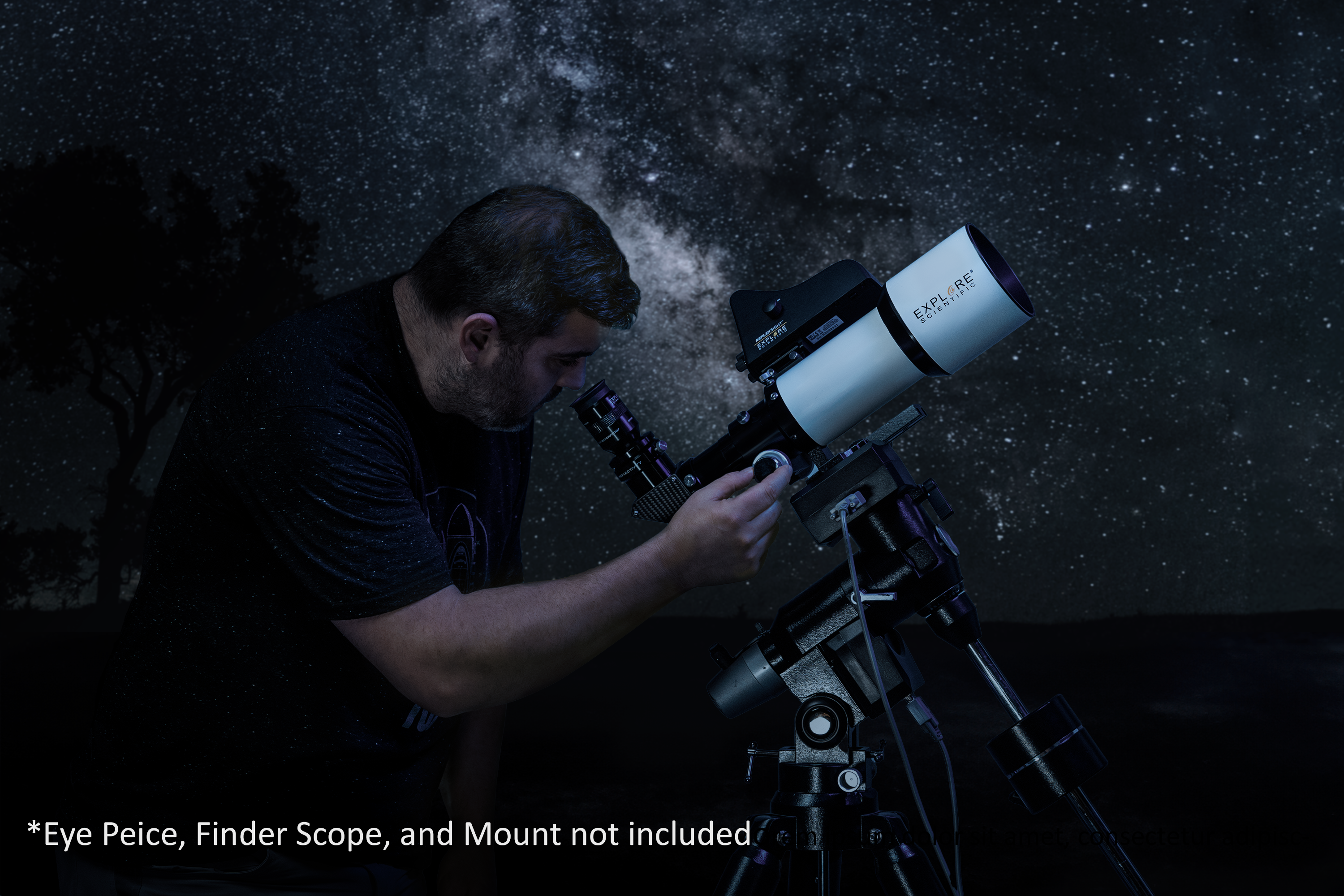 Explore Scientific ED80 Essential Series Air-Spaced Triplet Refractor Telescope with 0.8x Focal Reducer and iEXOS-100-2 PMC-Eight Equatorial Tracker System with WiFi and Bluetooth®